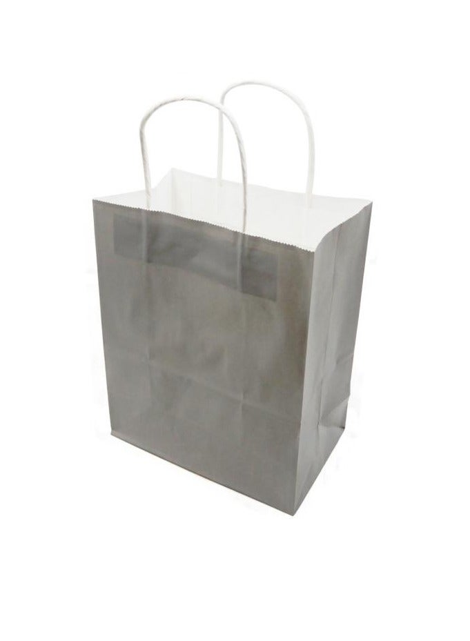 PARTY FUN Paper Gift Bag 10Pcs Pkt 12x25x33.5Cm Silver Color  - Image 1