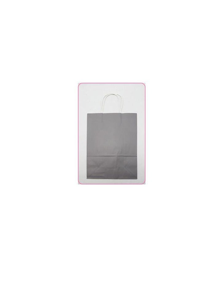 PARTY FUN Paper Gift Bag 10Pcs Pkt 12x25x33.5Cm Silver Color  - Image 2