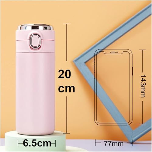 IKTU Vacuum Insulated Water Bottle with LED Temperature Display SUS304 Stainless Steel Flask for Office, School, Gym (Pink, 420 Ml) - Image 4