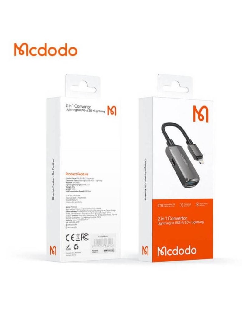 Mcdodo - Mcdodo CA-2690 OTG 2in1 Convertor Lightning to USB 3.0 - Image 1