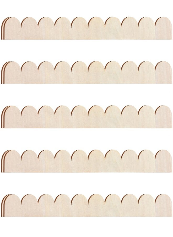 Threehoney Unfinished Scalloped Decorative Wood Trim Scalloped Edge Decorative Wood Molding Cute DIY Moulding Trim for Home Wall Cabinet Shelf and Window Door(12 Pack,15.75 x 1.57 Inch) - Image 1