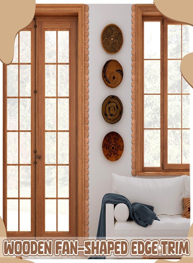 Threehoney Unfinished Scalloped Decorative Wood Trim Scalloped Edge Decorative Wood Molding Cute DIY Moulding Trim for Home Wall Cabinet Shelf and Window Door(12 Pack,15.75 x 1.57 Inch) - Image 3