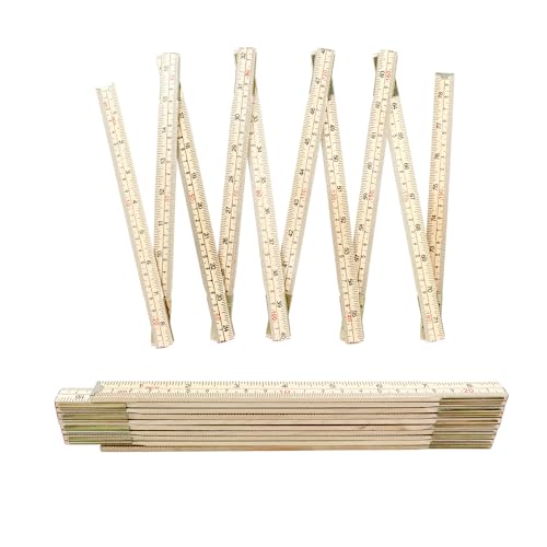 LifCratms 2 Pack Folding Wood Rulers, 6.6 Feet 2 Meters Wooden Foldable Ruler Double Sided with Inch and Metric Measurements for Carpenter Engineers Woodworking DIY Craft - Image 5