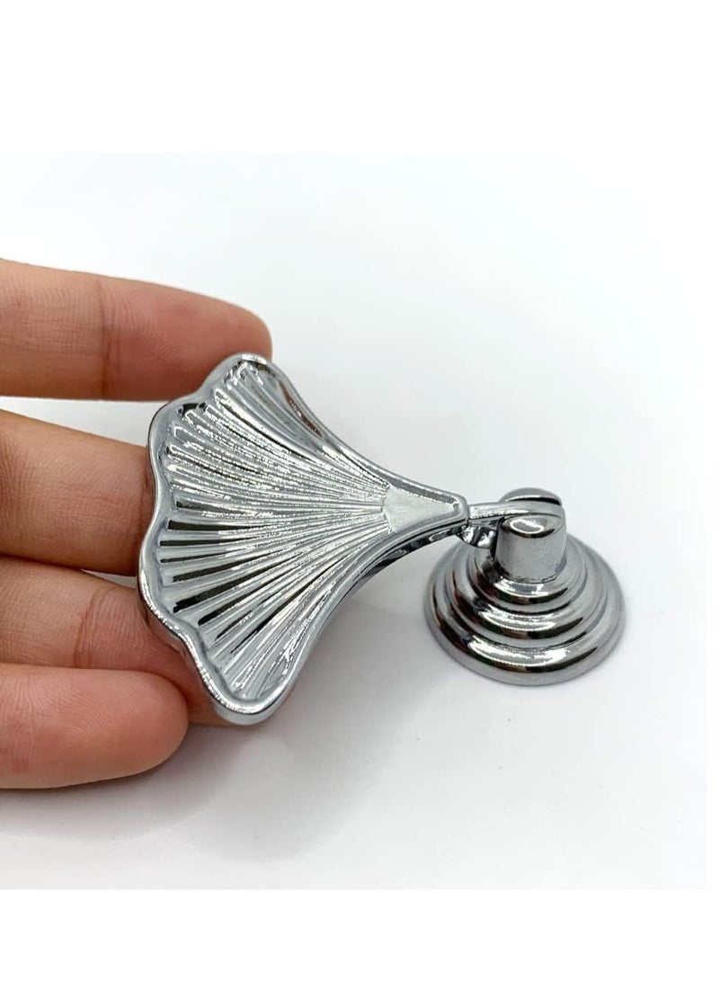 Cobest Knob Handles for Furniture, Silver Drop Pendant Pull Handle Fashion Ginkgo Leaf Shape Dresser Knobs for Kitchen Bathroom Cabinet Door Drawer 4 pcs - Image 5