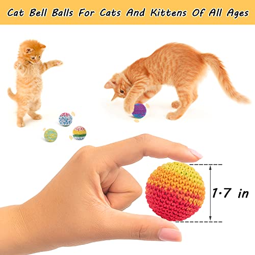 Retro Shaw Cat Toys Balls, Woolen Yarn Cat Ball Toy with Bell Inside, Kitten Toys for Indoor Cats Kitty, Interactive Cat Nip Chew Toys for All Pet Breed 6 Pack - Image 5