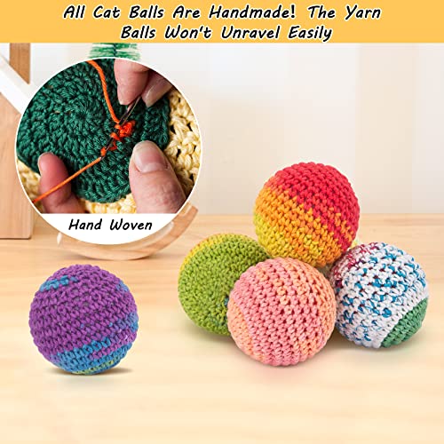 Retro Shaw Cat Toys Balls, Woolen Yarn Cat Ball Toy with Bell Inside, Kitten Toys for Indoor Cats Kitty, Interactive Cat Nip Chew Toys for All Pet Breed 6 Pack - Image 4