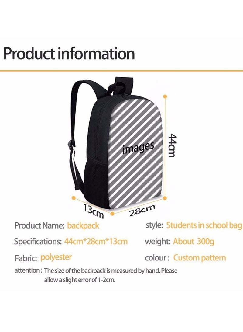 Y&D 3-Piece Sonic 3D Print Insulated Lunch Backpack Set Multicolour - Image 3