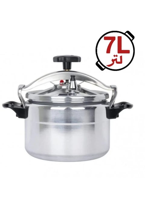 High safety aluminum pressure cooker featuring a unique system that provides easy opening and closing equipped with a valve for added safety and a capacity of 5 litre