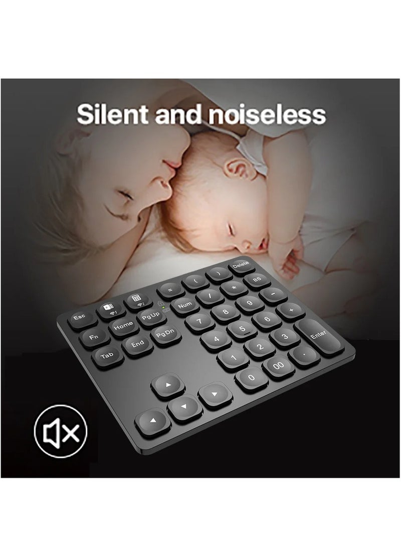 EVEREEN - BOW Dual Bluetooth Numeric Keyboard Rechargeable Wireless Number Numpad for iPad Laptop Windows ios Slinet Digital Keyboard - Image 1