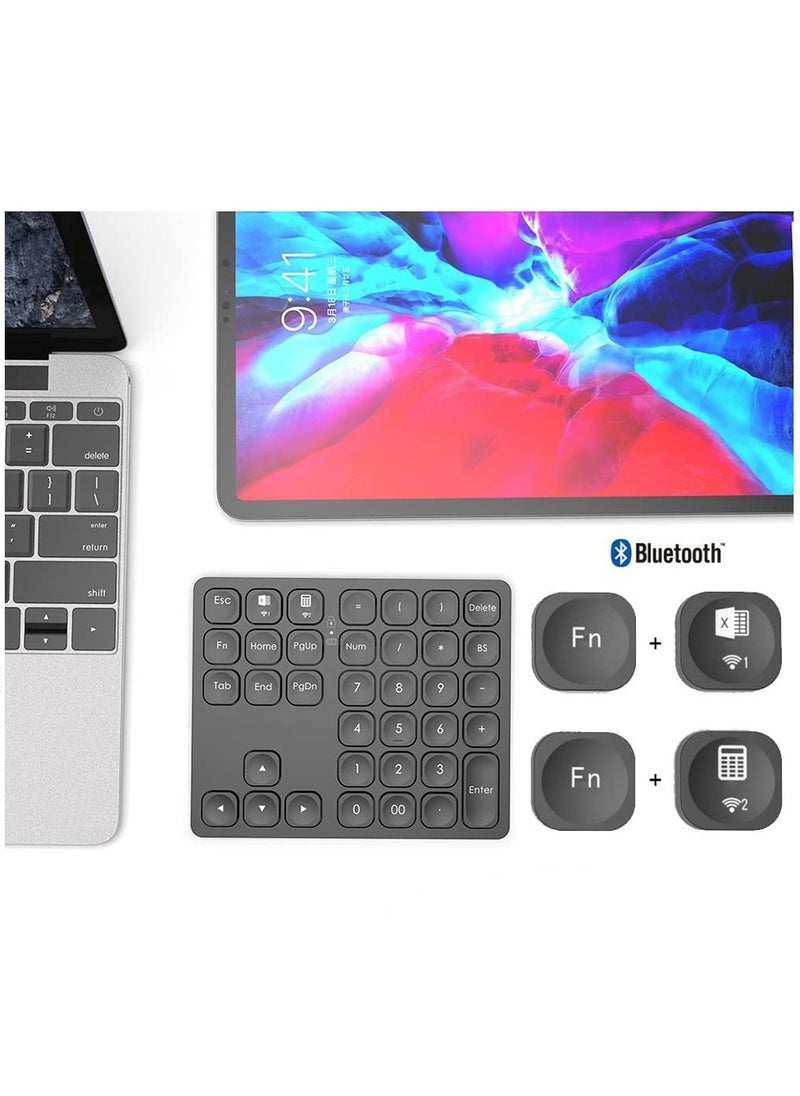 EVEREEN - BOW Dual Bluetooth Numeric Keyboard Rechargeable Wireless Number Numpad for iPad Laptop Windows ios Slinet Digital Keyboard - Image 1
