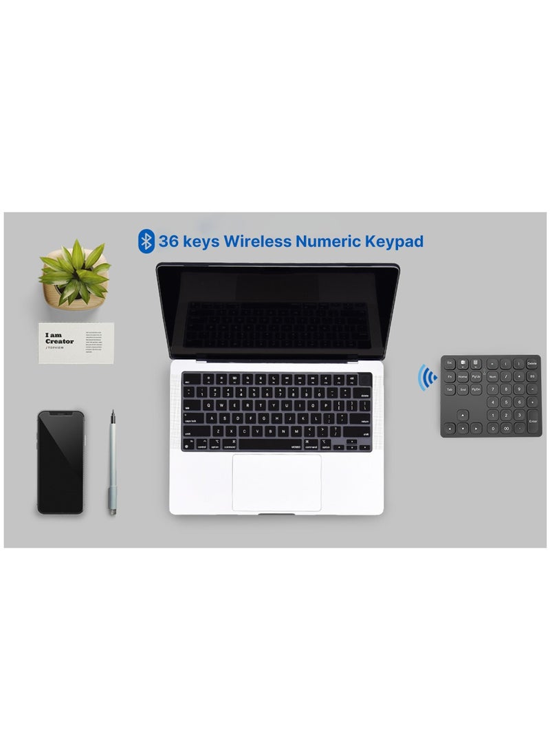 EVEREEN - BOW Dual Bluetooth Numeric Keyboard Rechargeable Wireless Number Numpad for iPad Laptop Windows ios Slinet Digital Keyboard - Image 1