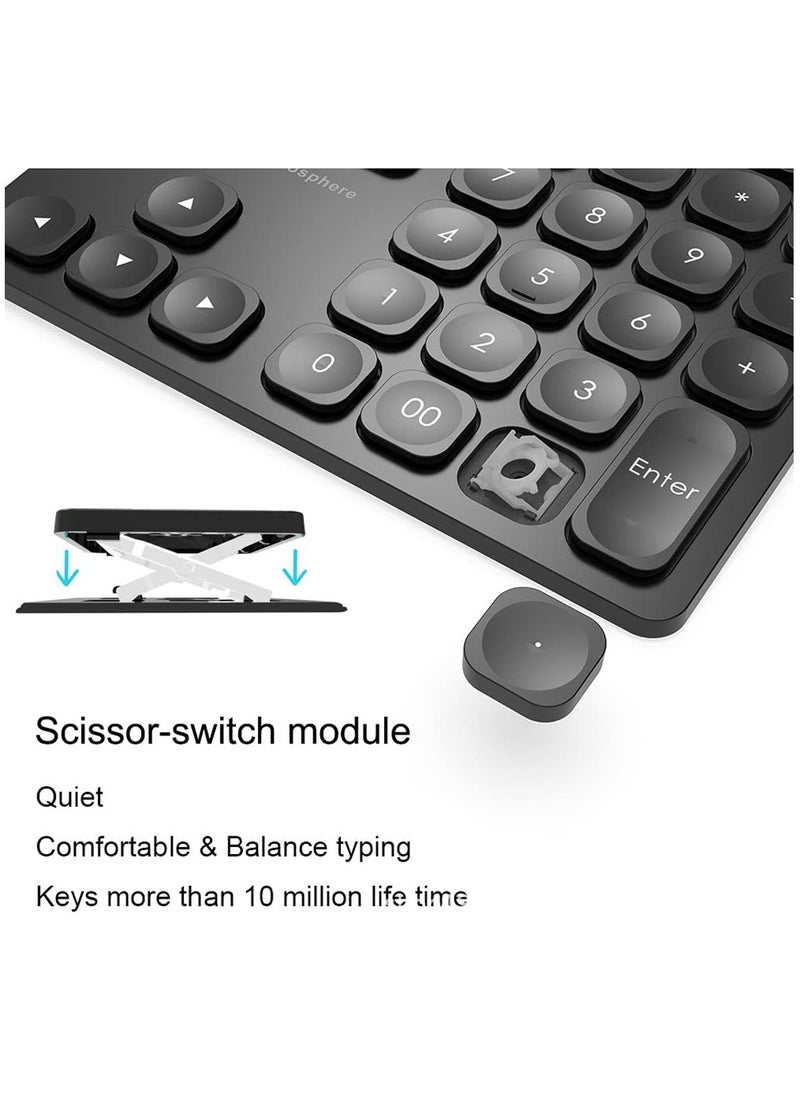 EVEREEN - BOW Dual Bluetooth Numeric Keyboard Rechargeable Wireless Number Numpad for iPad Laptop Windows ios Slinet Digital Keyboard - Image 1
