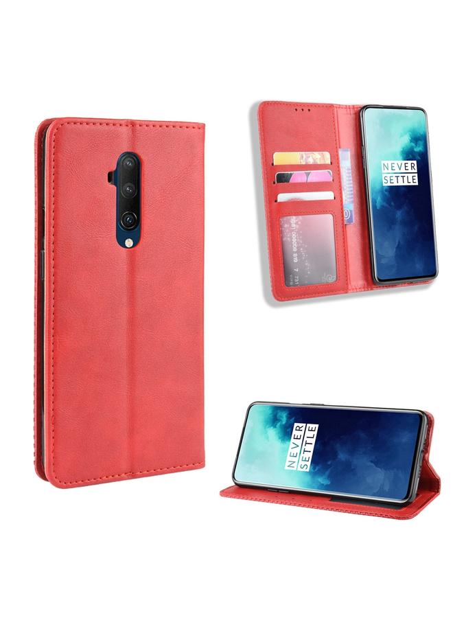 S-TOP Case For OnePlus 7T Pro Magnetic Buckle Retro Crazy Horse Texture Leather Phone Case - Image 1