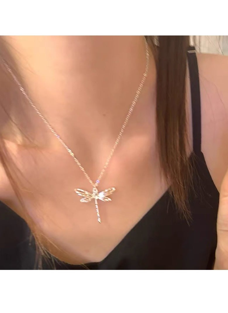 Generic Fashionable dragonfly pendant necklace suitable for female students gift 