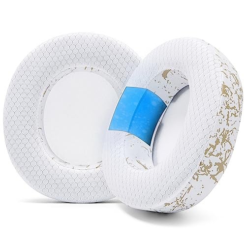 WC Freeze Nova Pro Wireless - Cooling Gel Earpads for Arctis Nova Pro Wireless & Nova Elite (Doesn’t Fit Other Models), by Wicked Cushions, Extra Thick & Comfortable | Gold Marble - Image 1