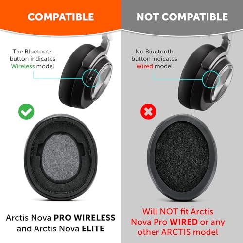 WC Freeze Nova Pro Wireless - Cooling Gel Earpads for Arctis Nova Pro Wireless & Nova Elite (Doesn’t Fit Other Models), by Wicked Cushions, Extra Thick & Comfortable | Gold Marble - Image 2