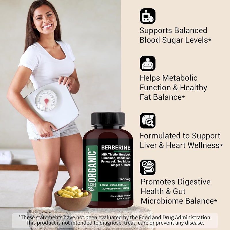 FIRSTORGANIC Berberine HCL Complex 1600mg  120 Capsules  Supports Cardiovascular Liver  Gut Health with Ceylon Cinnamon Milk Thistle  Gut Blend  ThirdParty Tested Vegan NonGMO GlutenFree - Image 2