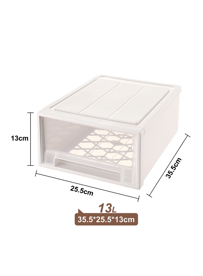 Ollieroo Beige Plastic Drawer Storage Box – PP Organizer with Pull-Out Drawer for Closet, Desk, and Bedroom Storage, Compact and Versatile Container for Clothes, Cosmetics, and Accessories, 35.5 × 25.5 × 13 cm - Image 2