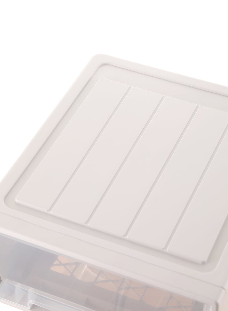 Ollieroo Beige Plastic Drawer Storage Box – PP Organizer with Pull-Out Drawer for Closet, Desk, and Bedroom Storage, Compact and Versatile Container for Clothes, Cosmetics, and Accessories, 35.5 × 25.5 × 13 cm - Image 4