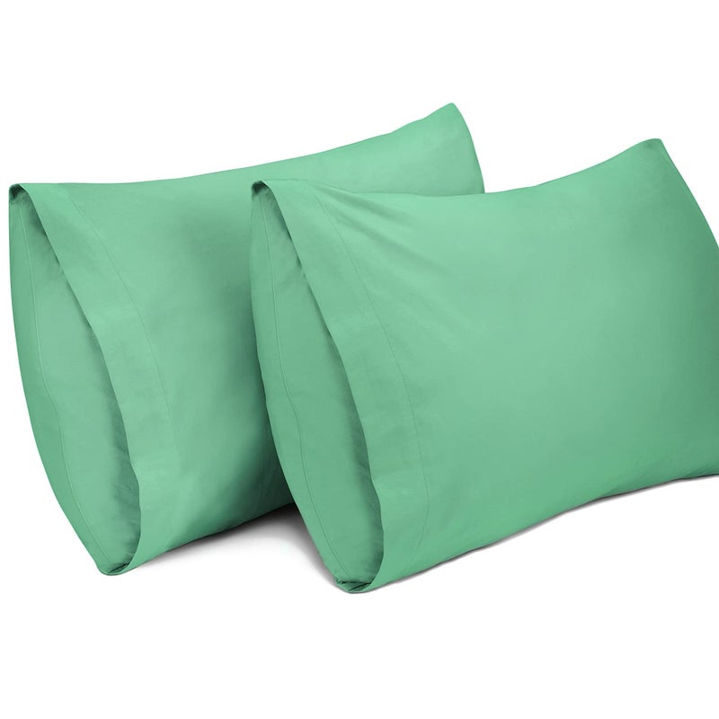 LIREX 2 Pack Plagow Cases 100 ٪ Cotton Cotton Breattable Plowscases 20 "× 30" "Queen Size Light Green - Image 1