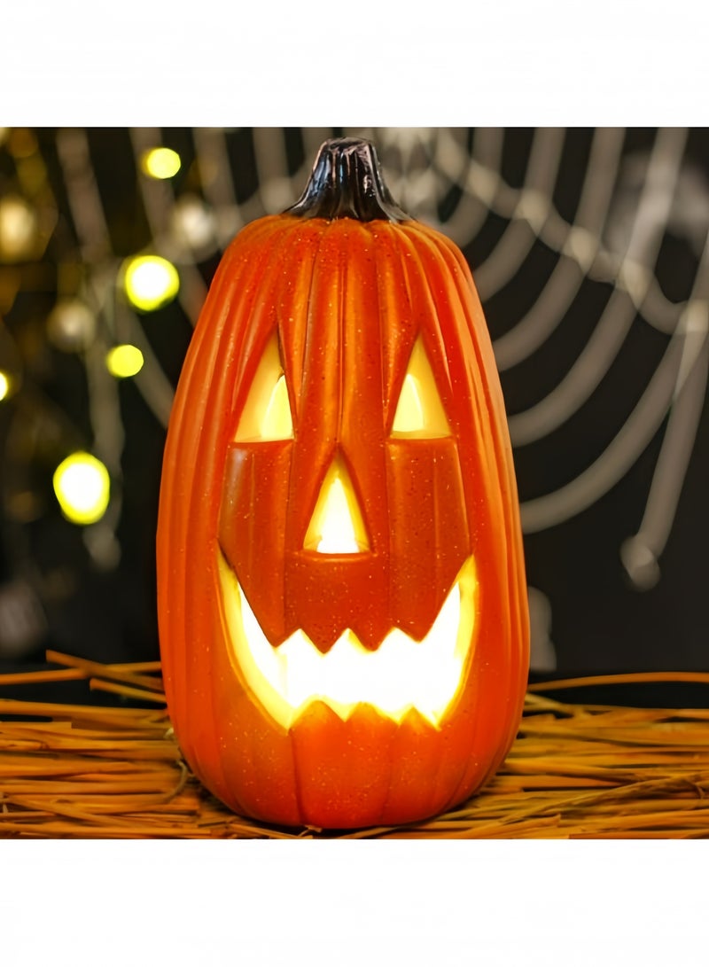 GGEROU Halloween Jack O Lantern Artificial Pumpkin Light LED Pumpkin Lantern Decorative Halloween Prop for Garden Patio Front Door Decor(B) - Image 1