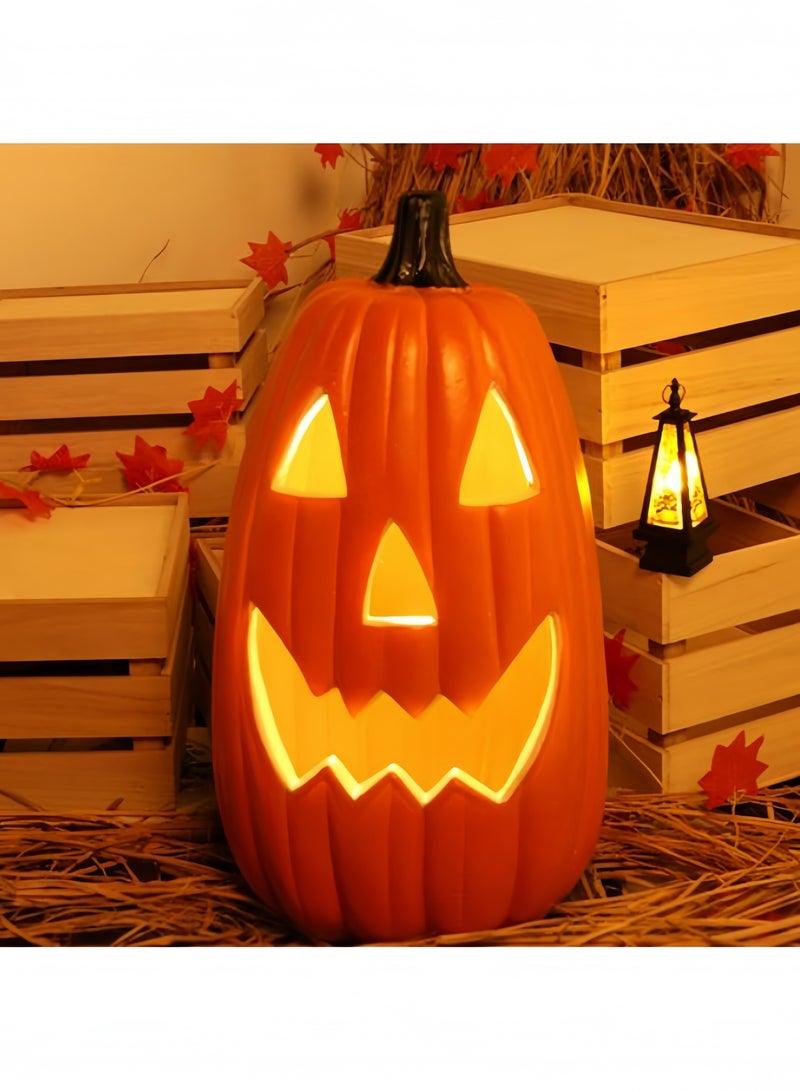 GGEROU Halloween Jack O Lantern Artificial Pumpkin Light LED Pumpkin Lantern Decorative Halloween Prop for Garden Patio Front Door Decor(B) - Image 2