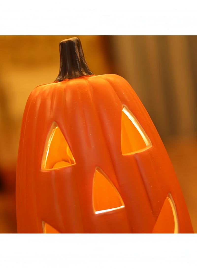 GGEROU Halloween Jack O Lantern Artificial Pumpkin Light LED Pumpkin Lantern Decorative Halloween Prop for Garden Patio Front Door Decor(B) - Image 5