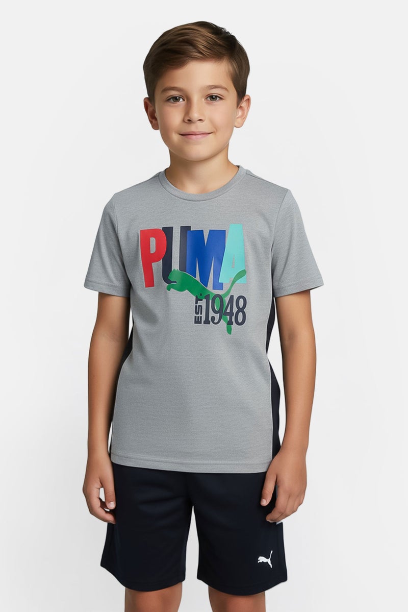 PUMA Kids Boy 2 Pieces Brand Logo T-Shirt And Shorts Set, Multicolor - Image 1
