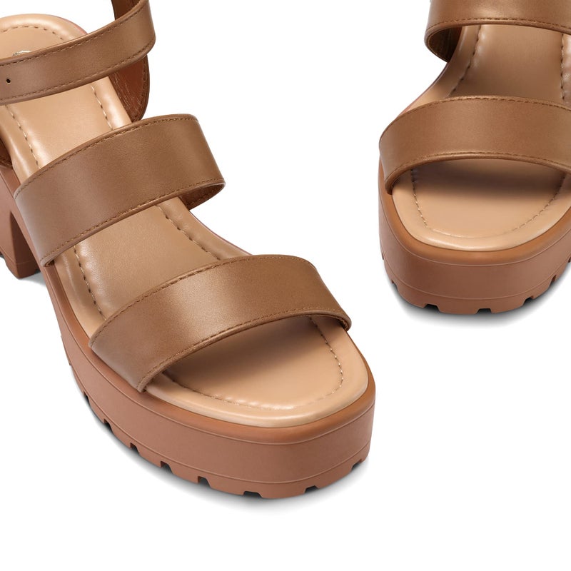 mysoft Women's Platform Sandals Ankle Strap Open Toe Lug Sole 3 Inch Chunky Block Heeled Sandals - Image 4