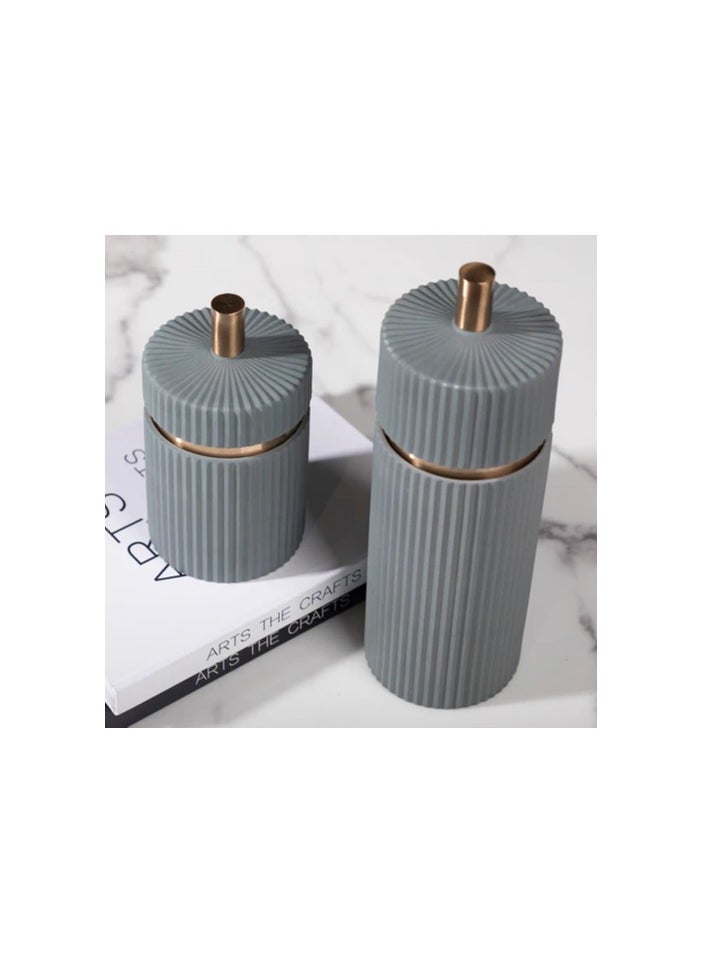 إيفا Oslo Grey Porcelain Jar - 9.5*18cm - Image 2