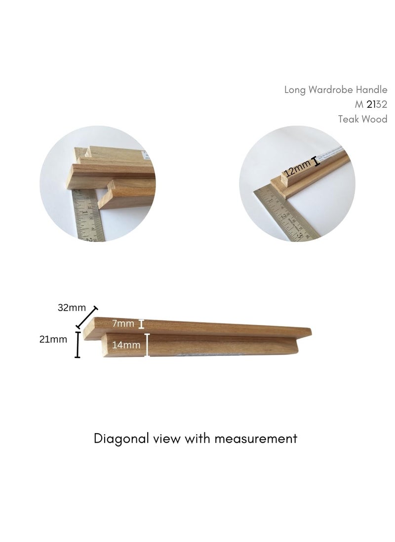 Generic Wooden Handle for Wardrobe Teak M2132 Long Handles Drawer Handles 4inch  - Image 4