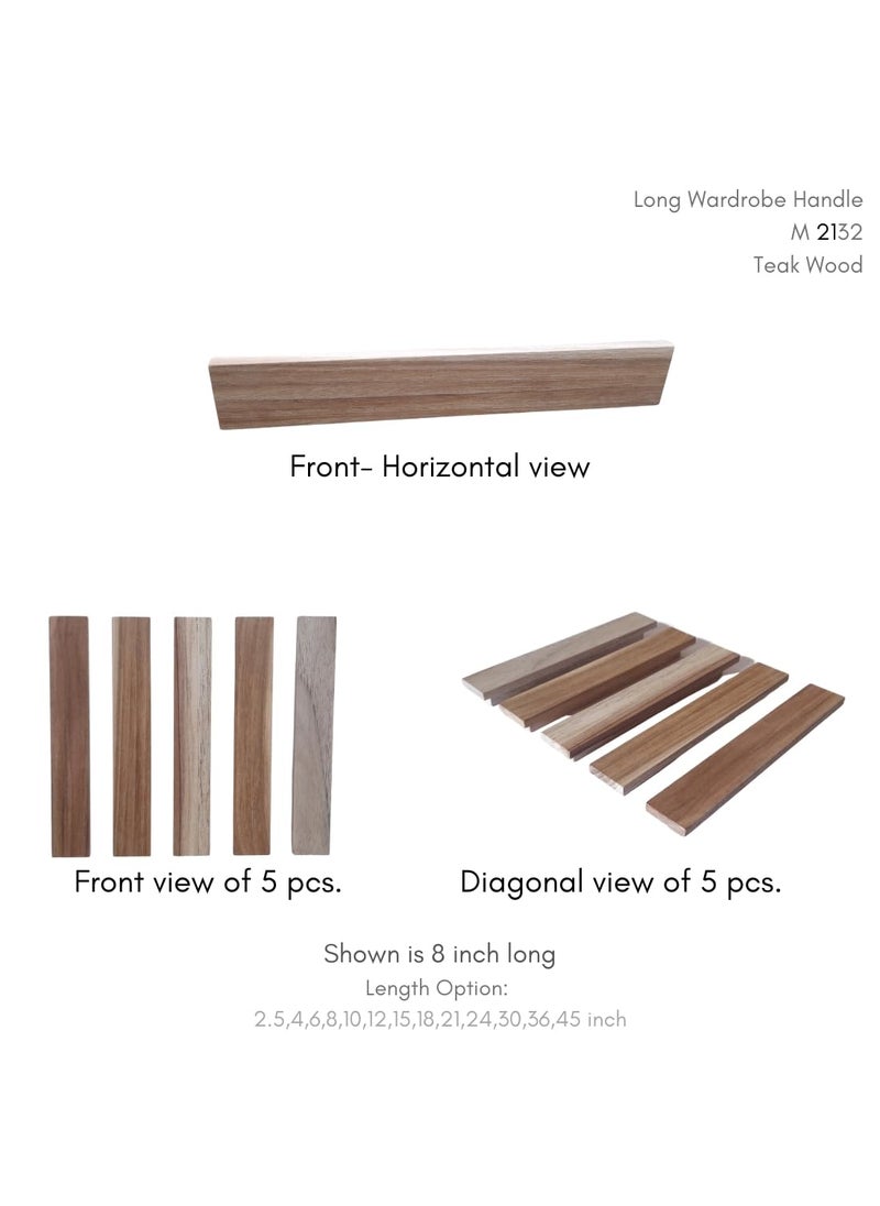 Generic Wooden Handle for Wardrobe Teak M2132 Long Handles Drawer Handles 4inch  - Image 5