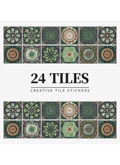 24 PCS Peel and Stick Backsplash Tile, Mandala Art Glossy Wall Stickers Tiles, Waterproof Oil Proof Removable Decals, for Bathroom & Kitchen Backsplash (6x6 inch, Geometric Shapes Pattern, Green) - pzsku/Z2D6854BBE9566F4C3FA6Z/45/_/1721550619/a62ba112-e2dc-42b2-b0e7-e3b14a9e0cbf