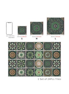 24 PCS Peel and Stick Backsplash Tile, Mandala Art Glossy Wall Stickers Tiles, Waterproof Oil Proof Removable Decals, for Bathroom & Kitchen Backsplash (6x6 inch, Geometric Shapes Pattern, Green) - pzsku/Z2D6854BBE9566F4C3FA6Z/45/_/1721550624/e36fb899-cd0c-4a15-ae30-9e47b9de30aa