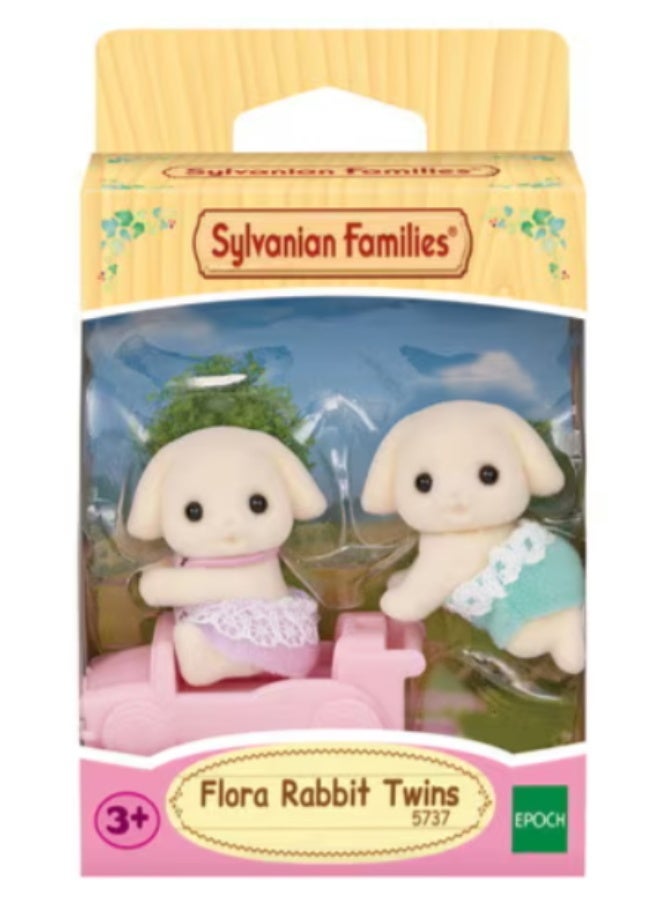 Epoch Sylvanian Families Flora Rabbit Twins - Image 2