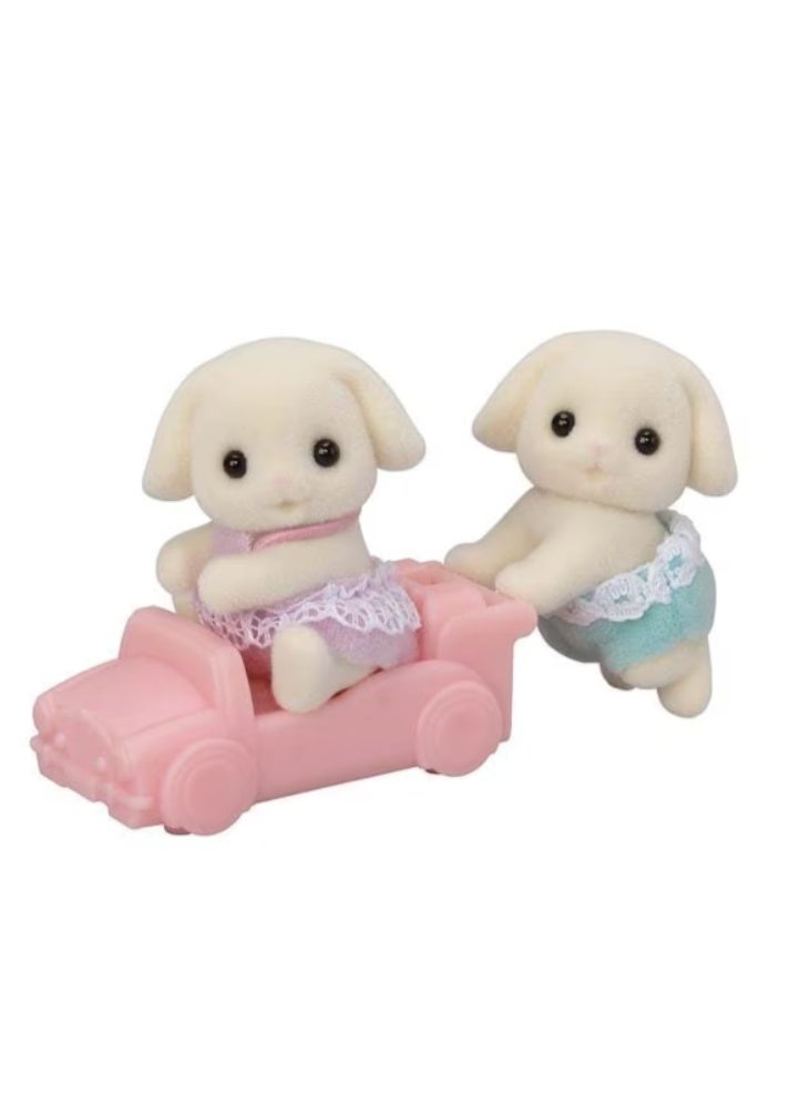 Epoch Sylvanian Families Flora Rabbit Twins - Image 1