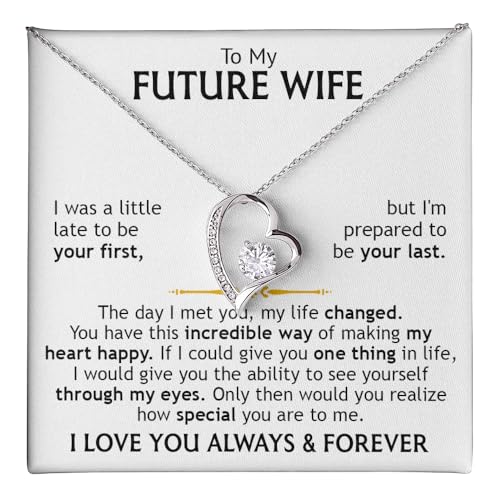 CALLA DECORGIFTS To My Future Wife Necklace From Husband Soulmate Necklace For Women Future Wife Jewelry Birthday Christmas Valentine Gifts For Girlfriend Message Card 1 - Image 1