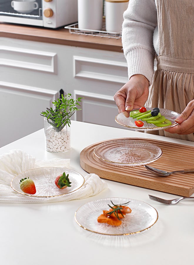 4-Piece Glass Plate Set Round Clear 15.5cm - Image 3