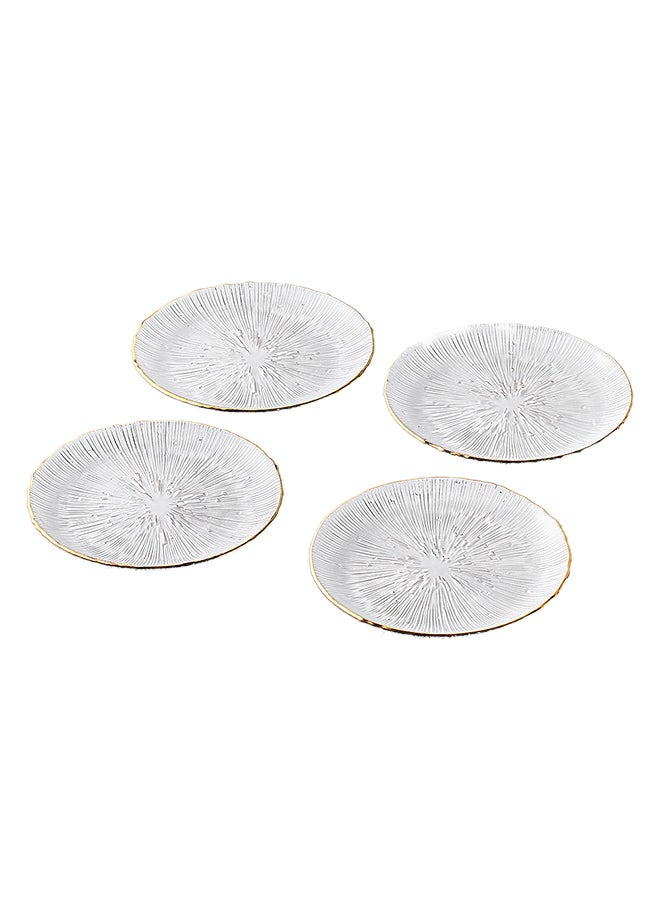 4-Piece Glass Plate Set Round Clear 15.5cm - Image 1