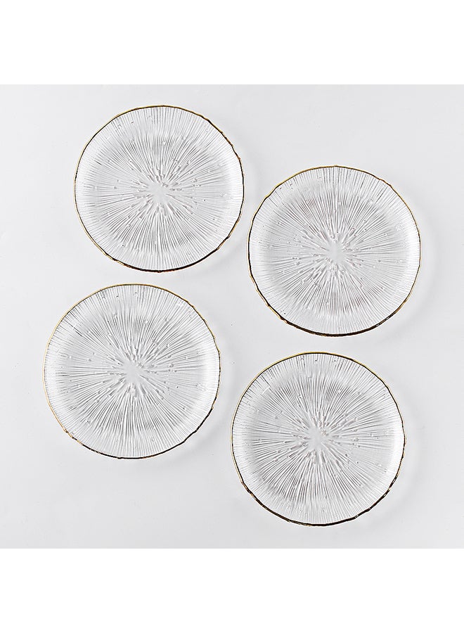 4-Piece Glass Plate Set Round Clear 15.5cm - Image 2