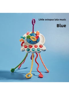 Baby Pumping Toy Finger Octopus Little Elephant Lala Hand Fine Action Child 6-month-old Treasure-Color:Octopus Lala Le [blue]]-Specifications:Color Box