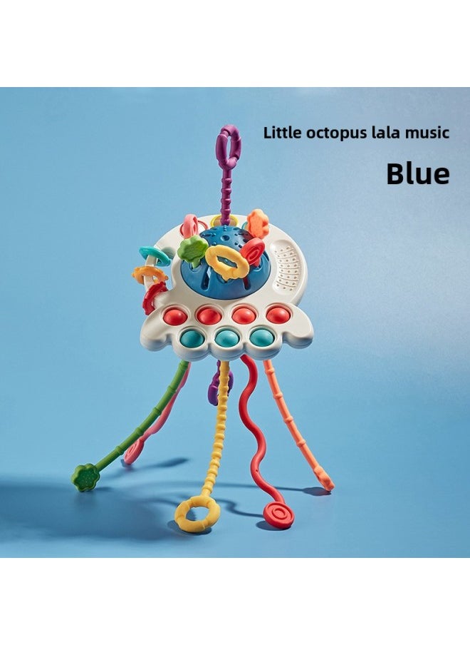 Generic - Baby Pumping Toy Finger Octopus Little Elephant Lala Hand Fine Action Child 6-month-old Treasure-Color:Octopus Lala Le [blue]]-Specifications:Color Box - Image 1