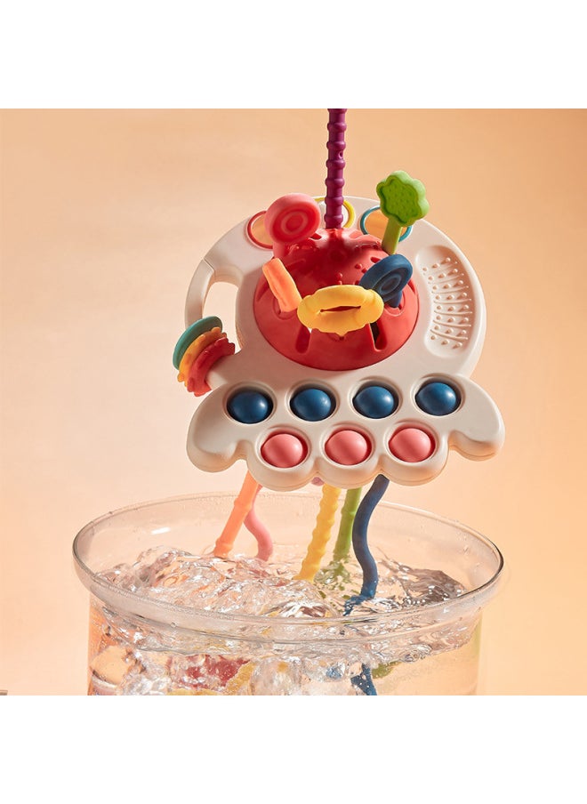 Generic - Baby Pumping Toy Finger Octopus Little Elephant Lala Hand Fine Action Child 6-month-old Treasure-Color:Octopus Lala Le [blue]]-Specifications:Color Box - Image 1