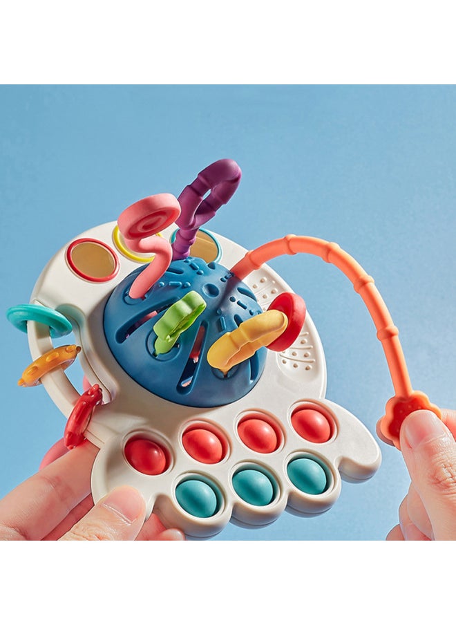 Generic - Baby Pumping Toy Finger Octopus Little Elephant Lala Hand Fine Action Child 6-month-old Treasure-Color:Octopus Lala Le [blue]]-Specifications:Color Box - Image 1