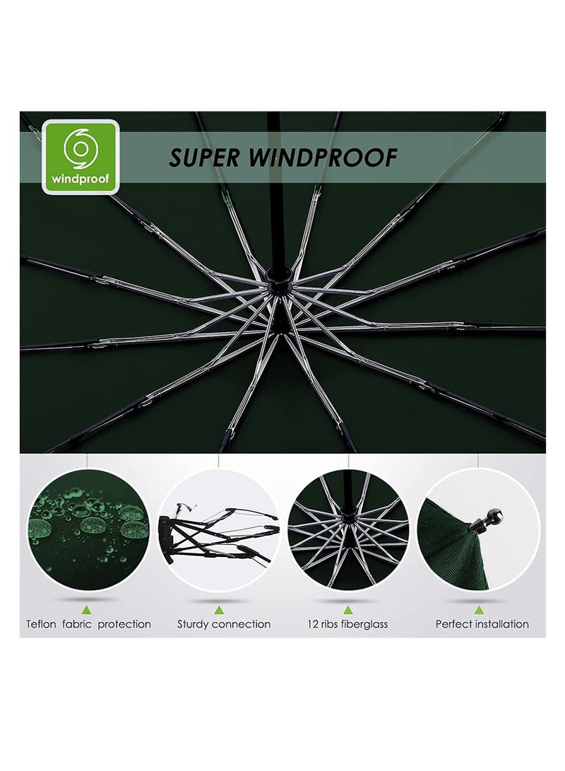 Barakah مظلة - مظلة للرجال، مظلات للمطر بحجم كبير للرجال، مظلة مقاومة للرياح كبيرة للرجال، النساء، الأطفال، الفتيات، الأولاد، مع فتح وإغلاق تلقائي - Image 2
