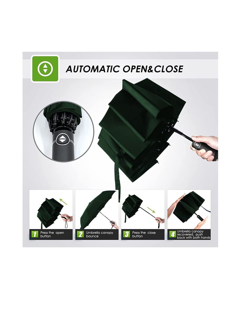 Barakah مظلة - مظلة للرجال، مظلات للمطر بحجم كبير للرجال، مظلة مقاومة للرياح كبيرة للرجال، النساء، الأطفال، الفتيات، الأولاد، مع فتح وإغلاق تلقائي - Image 3