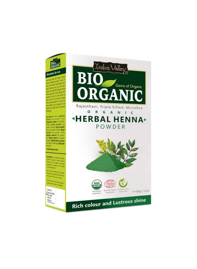 Indus Valley Bio Organic Herbal Henna Powder, 100G - Image 1