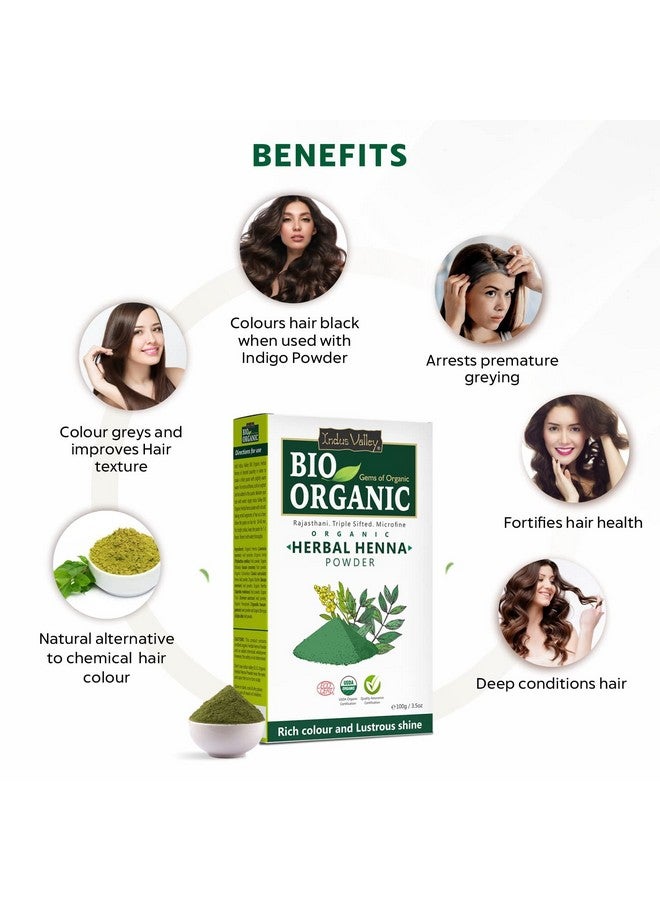 Indus Valley Bio Organic Herbal Henna Powder, 100G - Image 4