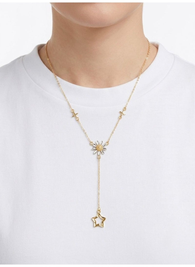 The Intermix Gems Gold Daisy Flower and Star Drop Necklace 18K - Image 3