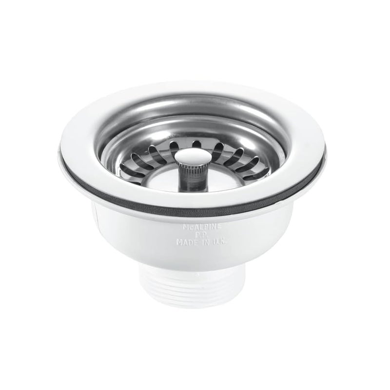 NEW WARE® CP SS-PVC Sink Coupling | Sink Drainer Strainer Vegetable Sewer Head for Kitchen Sink | Basin Drain Outlet Cup for Wash Basin | Waste Sink Coupling for Home & Kitchen (Quart Coupling 4 Inch)